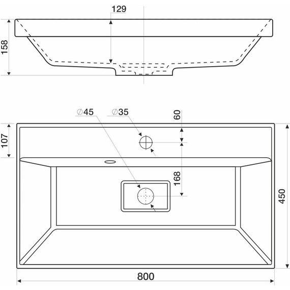 Тумба подвесная с раковиной Mirsant Grand 80 см (раковина Style 80), белый глянцевый - фото 10
