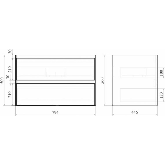 Тумба подвесная с раковиной Mirsant Grand 80 см (раковина Style 80), белый глянцевый - фото 9