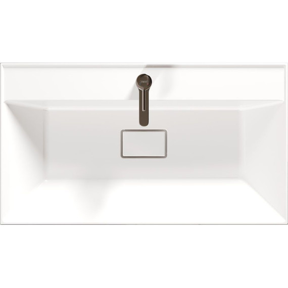 Тумба подвесная с раковиной Mirsant Grand 80 см (раковина Style 80), белый глянцевый - фото 7