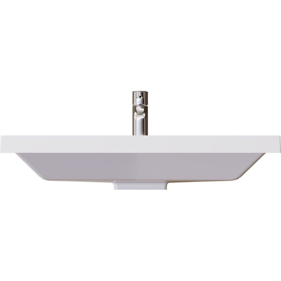 Тумба подвесная с раковиной Mirsant Grand 80 см (раковина Style 80), белый глянцевый - фото 8