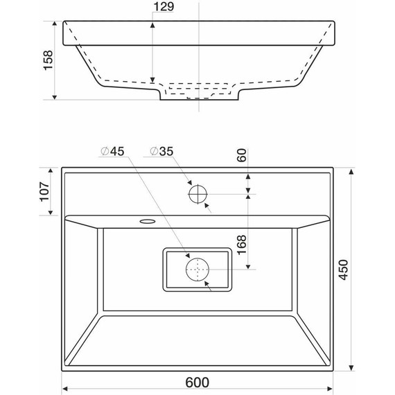 Тумба подвесная с раковиной Mirsant Grand 60 см (раковина Style 60), белый глянцевый - фото 10