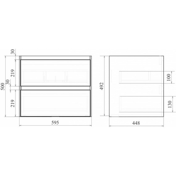 Тумба подвесная с раковиной Mirsant Grand 60 см (раковина Style 60), белый глянцевый - фото 9