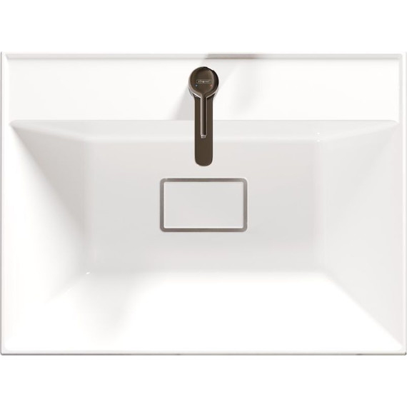 Тумба подвесная с раковиной Mirsant Grand 60 см (раковина Style 60), белый глянцевый - фото 7