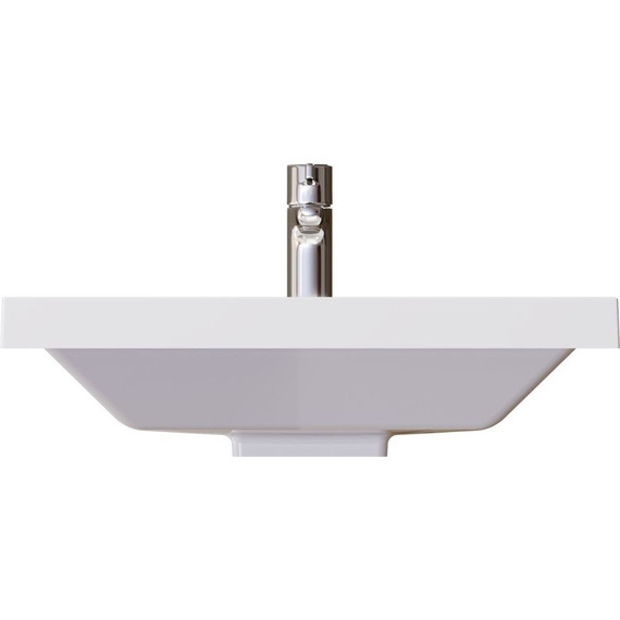 Тумба подвесная с раковиной Mirsant Grand 60 см (раковина Style 60), белый глянцевый - фото 8