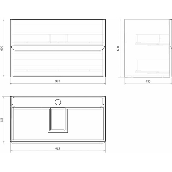 Тумба подвесная с раковиной Mirsant Savag 100 см (раковина Astra 100), серый матовый - фото 11