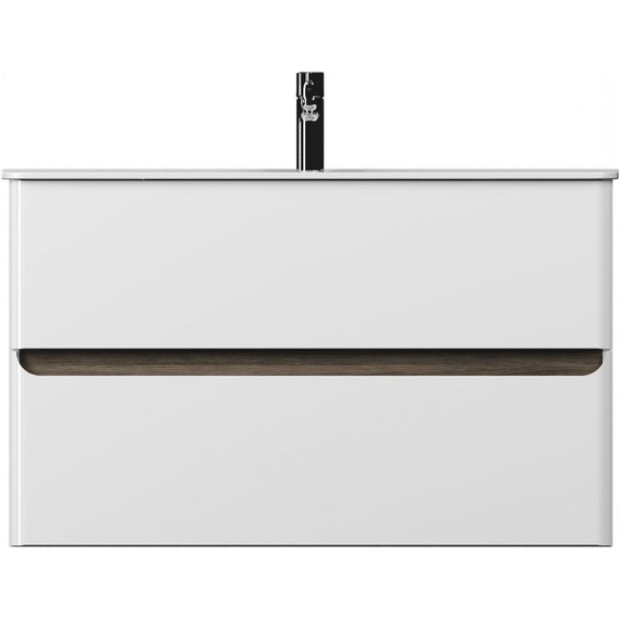 Тумба подвесная с раковиной Mirsant Savag 100 см (раковина Astra 100), белый матовый - фото 2