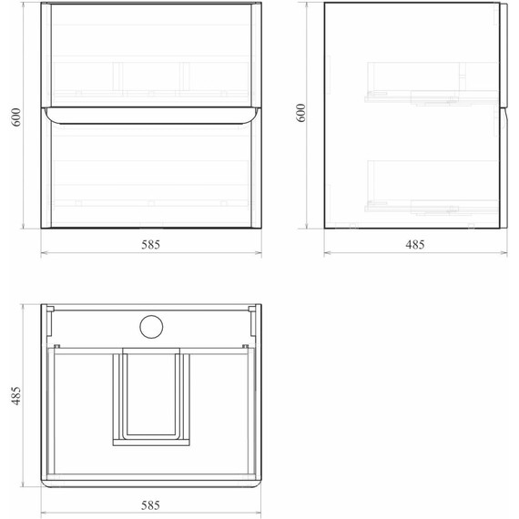 Тумба подвесная с раковиной Mirsant Savag 60 см (раковина Astra 60), белый матовый - фото 7