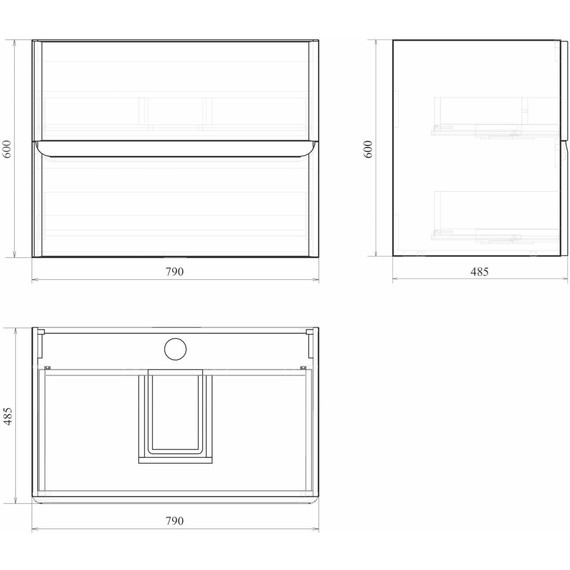 Тумба подвесная с раковиной Mirsant Savag 80 см (раковина Astra 80), белый матовый - фото 6