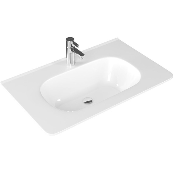 Тумба подвесная с раковиной Mirsant Savag 80 см (раковина Astra 80), серый матовый - фото 4