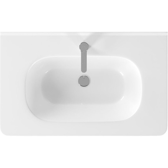 Тумба подвесная с раковиной Mirsant Savag 80 см (раковина Astra 80), белый матовый - фото 5