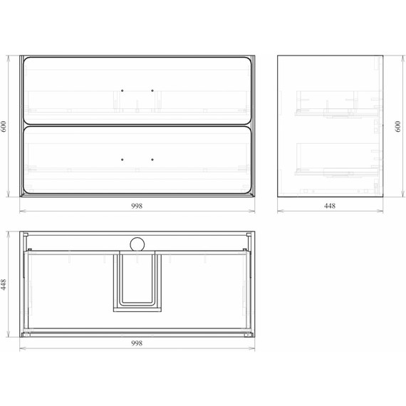 Тумба подвесная с раковиной Mirsant Viva 100 см (раковина Conte 100), белый глянцевый - фото 9
