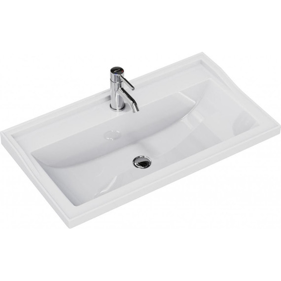 Тумба подвесная с раковиной Mirsant Viva 80 см (раковина Conte 80), серый матовый - фото 4