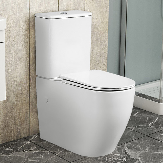 Унитаз-компакт безободковый Azario BONELLE AZ-1229A с крышкой микролифт (система смыва торнадо) - фото 7