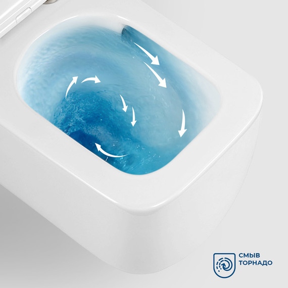 Унитаз подвесной безободковый BelBagno BB076CH-TOR/SC (система смыва торнадо) с крышкой микролифт - фото 4