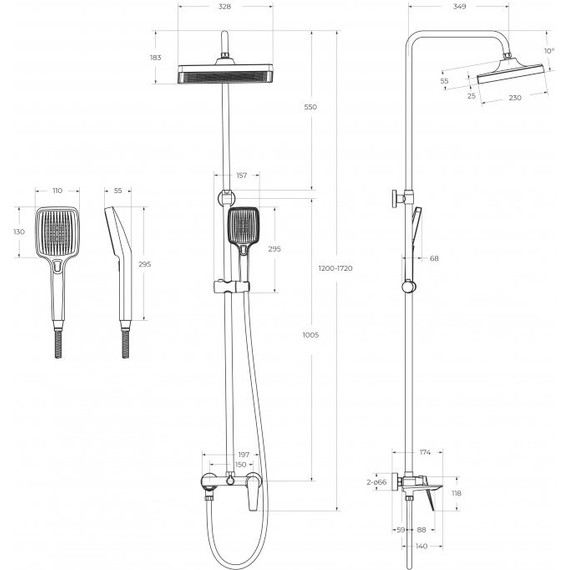 Душевая стойка Cezares LINER-CVD-01, Цвет производителя: хром - фото, картинка 5 Душевая стойка Cezares LINER-CVD-01, Цвет производителя: хром - фото 5