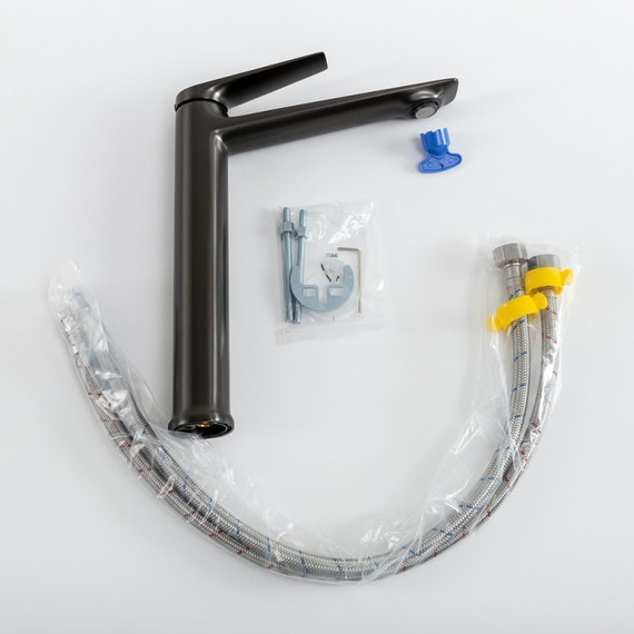 Смеситель для раковины высокий Cezares LINER-LC-GM-W0, оружейная сталь - фото 2