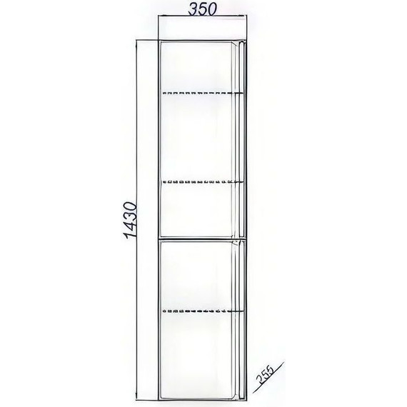 Пенал подвесной Aqwella Pure 35 см PUR0535GRM, серый - фото 3