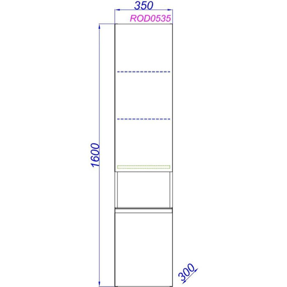 Пенал подвесной Aqwella Rodos 35 см ROD0535, белый - фото 5
