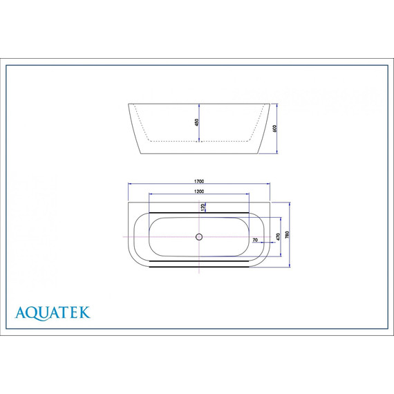 Ванна отдельностоящая Aquatek Алтея 170x78 см AQ-123778, Размер - мм: 1700х800 - фото 10
