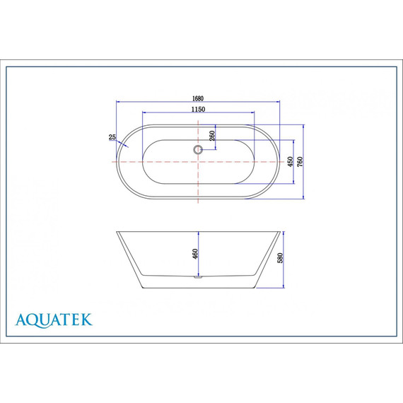 Ванна отдельностоящая Aquatek Хорса 168x76 см AQ-5776 - фото 7