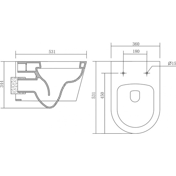 Унитаз подвесной безободковый Aquatek Бетта AQ1253W-00 с крышкой микролифт - фото 7