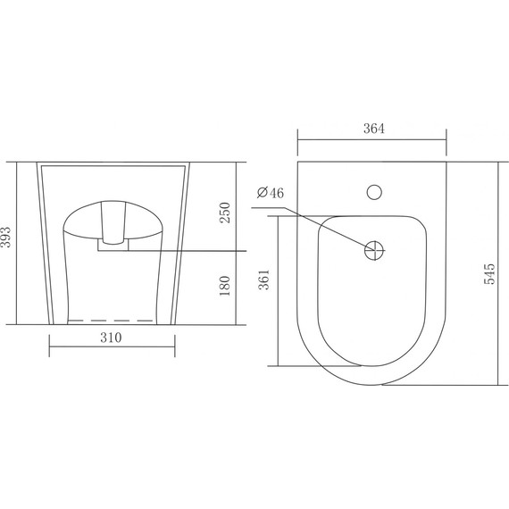 Биде напольное Aquatek Оберон/Бетта AQ1276-00 - фото 2