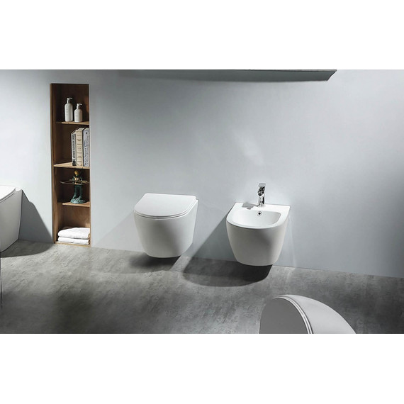 Унитаз подвесной безободковый Aquatek Европа AQ1900-00 с тонкой крышкой микролифт, Цвет производителя: белый - фото, картинка 9 Унитаз подвесной безободковый Aquatek Европа AQ1900-00 с тонкой крышкой микролифт, Цвет производителя: белый - фото 9