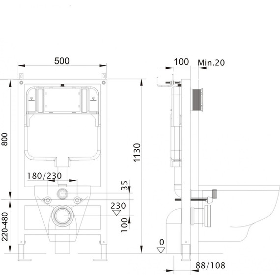 Инсталляция для унитаза Aquatek Standart 50 INS-0000012 - фото, картинка 9 Инсталляция для унитаза Aquatek Standart 50 INS-0000012 - фото 9