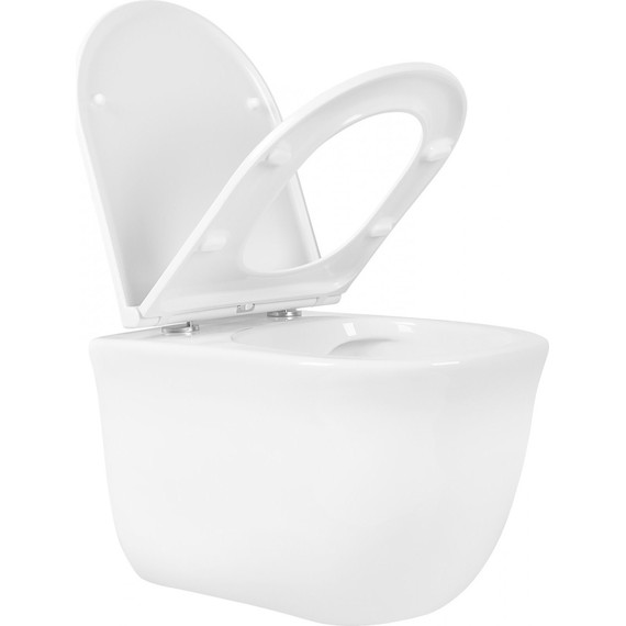 Унитаз подвесной безободковый Aquatek Классик AQ1112-00 с тонкой крышкой микролифт - фото 5