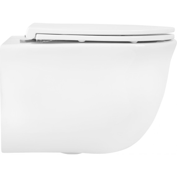 Унитаз подвесной безободковый Aquatek Классик AQ1112-00 с тонкой крышкой микролифт - фото 6