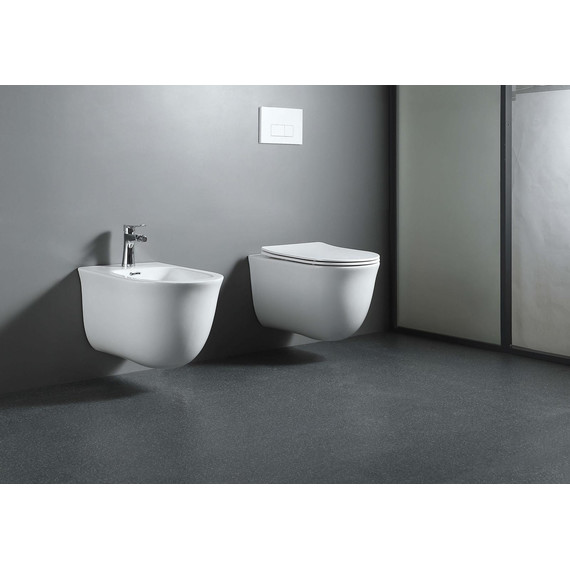 Унитаз подвесной безободковый Aquatek Классик AQ1111-00 с тонкой крышкой микролифт - фото 8