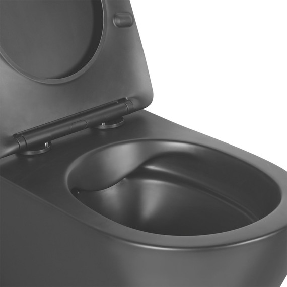 Унитаз подвесной безободковый Aquatek Европа AQ1901-MB с тонкой крышкой микролифт, чёрный, Цвет производителя: чёрный - фото, картинка 5 Унитаз подвесной безободковый Aquatek Европа AQ1901-MB с тонкой крышкой микролифт, чёрный, Цвет производителя: чёрный - фото 5