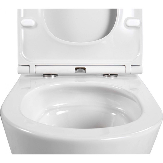 Унитаз подвесной безободковый Aquatek Вега AQ1904T-00 с тонкой крышкой микролифт (система смыва торнадо) - фото 10