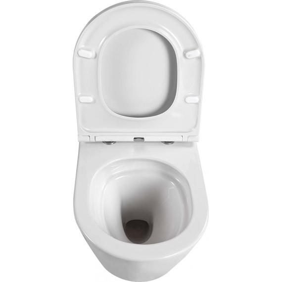 Унитаз подвесной безободковый Aquatek Вега AQ1904T-00 с тонкой крышкой микролифт (система смыва торнадо) - фото 7