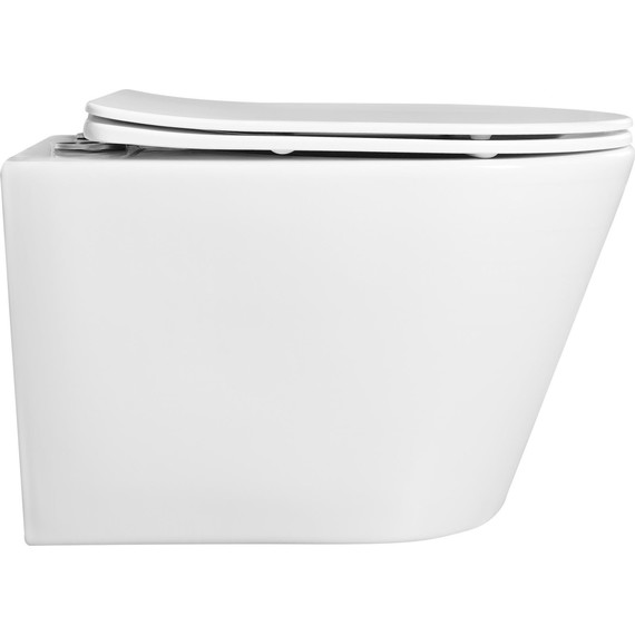 Унитаз подвесной безободковый Aquatek Вега AQ1905-MW с тонкой крышкой микролифт - фото 5