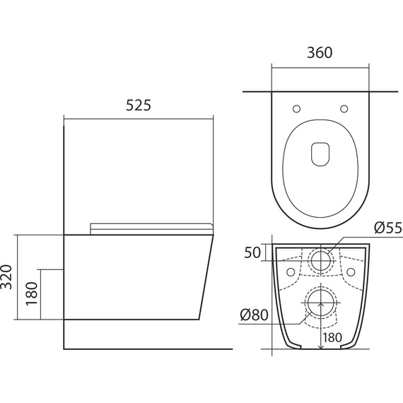 Унитаз подвесной безободковый Aquatek Вега AQ1905-MW с тонкой крышкой микролифт - фото 9