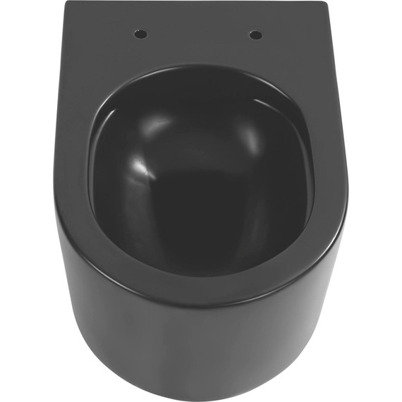Унитаз подвесной безободковый Aquatek Мия AQ2004-MB, чёрный матовый с крышкой микролифт, Цвет производителя: чёрный матовый - фото 4
