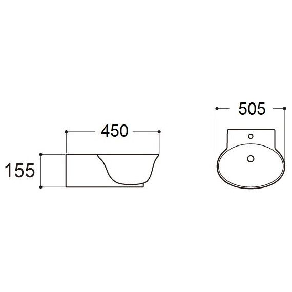Раковина подвесная Aquatek 50 см AQ5040-00 - фото 3