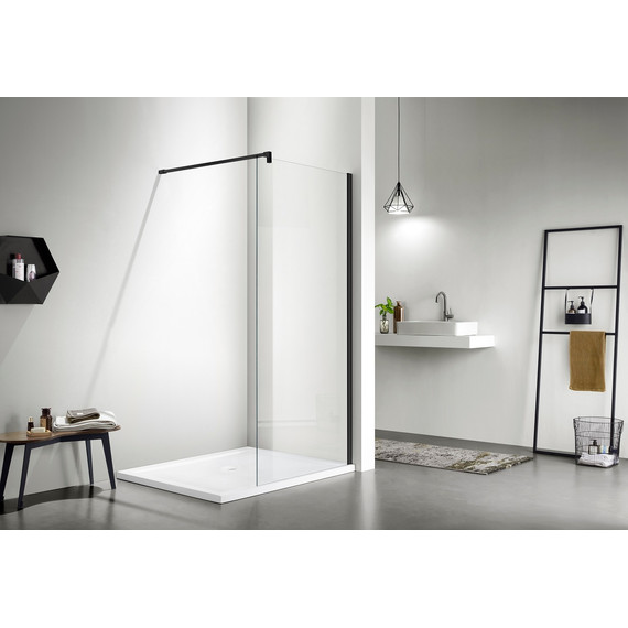 Душевая перегородка Aquatek Walk in AQ WIW 12020BL 120 см (стекло 8 мм) чёрный/прозрачное - фото 2