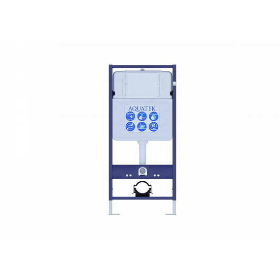 Инсталляция с подвесным унитазом комплект: Aquatek Set INS-0000012 с подвесным безободковым унитазом Амадео AQ1163-00 сиденье микролифт, крепление, кнопка смыва белая - фото 2