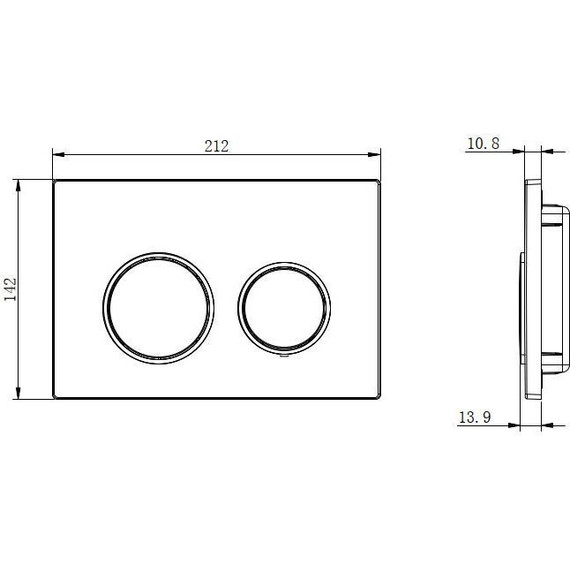 Кнопка смыва Aquatek Small TDI-0000003, чёрный - фото 2
