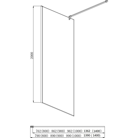 Душевая перегородка Aquatek Walk in AQ WIW 14020CH 140 см (стекло 8 мм) хром/прозрачное - фото 5