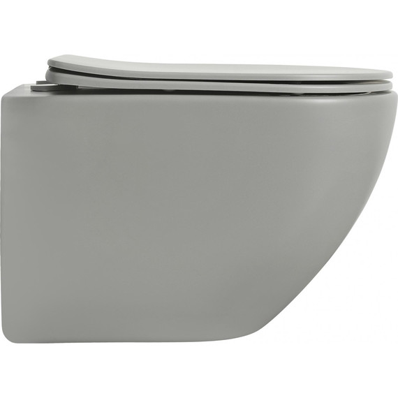 Унитаз подвесной безободковый Aquatek Европа AQ1901-MG с тонкой крышкой микролифт, серый матовый, Цвет производителя: серый - фото 7
