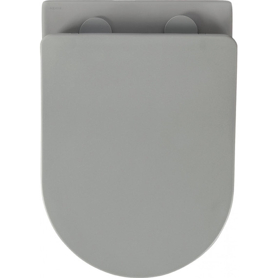 Унитаз подвесной безободковый Aquatek Европа AQ1901-MG с тонкой крышкой микролифт, серый матовый, Цвет производителя: серый - фото 3