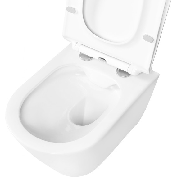 Унитаз подвесной безободковый Aquatek Альфа AQ1910-00 с тонкой крышкой микролифт - фото 8