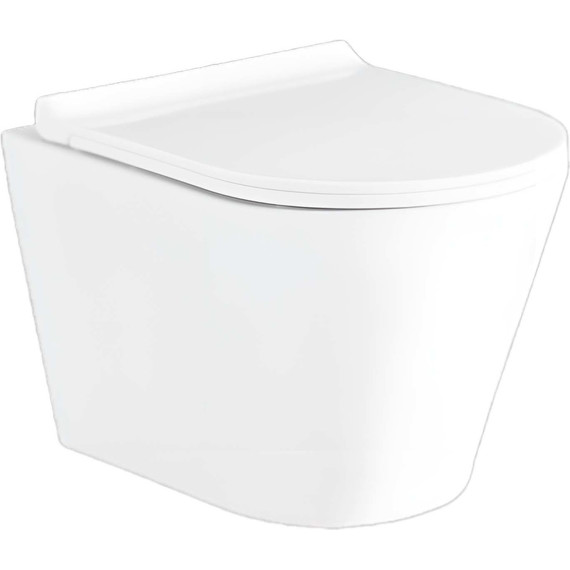 Унитаз подвесной безободковый Aquatek Альфа AQ1910-00 с тонкой крышкой микролифт - фото 2