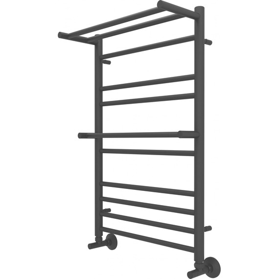 Полотенцесушитель водяной Aquatek Альфа с полкой П10 500х800 мм AQ RRP1080BL чёрный муар - фото 6