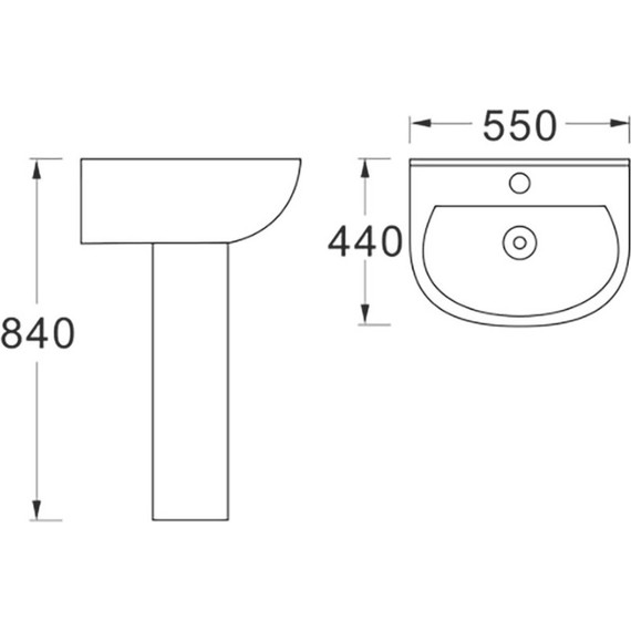 Раковина подвесная Aquatek 55 см AQ5420-00 - фото 9