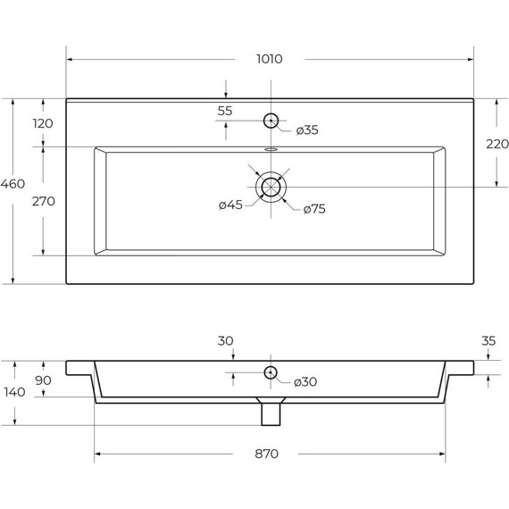 Тумба подвесная с раковиной Cezares PLANE-1000-2C-SO-BL 100 см (раковина CZR-8070-100) bianco lucido - фото 6