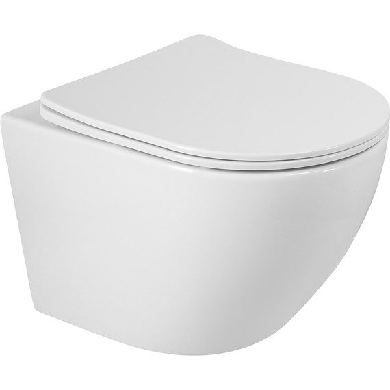 Унитаз подвесной безободковый BelBagno Sfera-R BB046CHR/SC с крышкой микролифт - фото 
